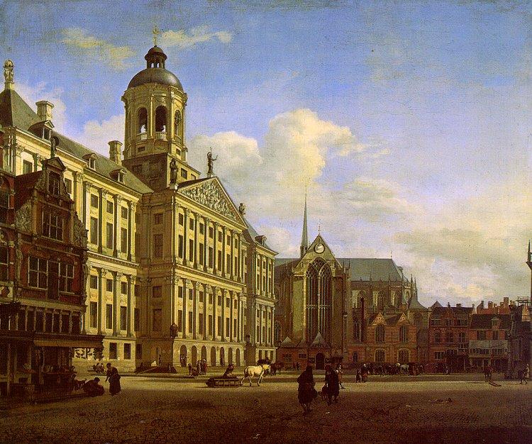 Jan van der Heyden The Dam with the New Town Hall oil painting image